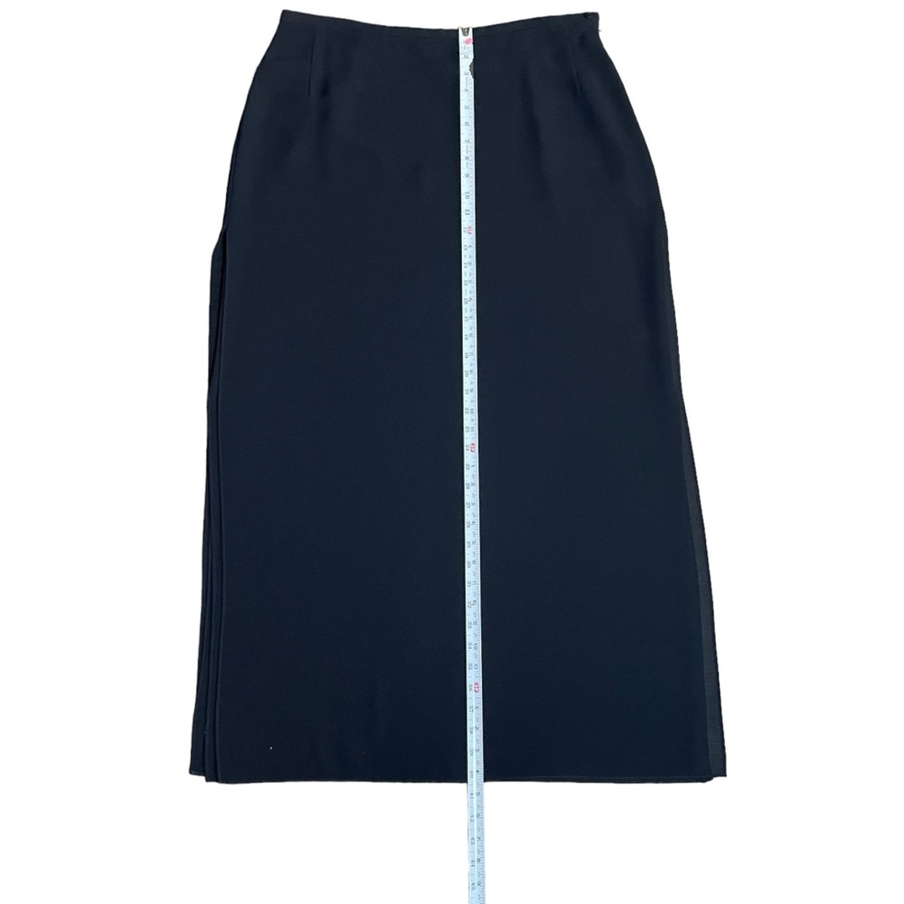 JS Collections Maxi Skirt Women 16 Black Formal Layered Chiffon Double Side Slit - Picture 7 of 16